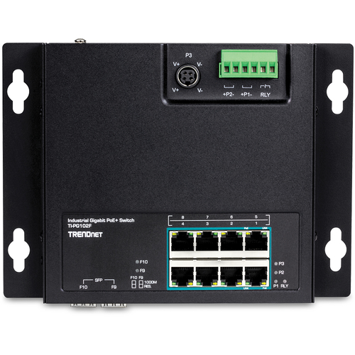 Bild von Trendnet TI-PG102F Netzwerk-Switch Gigabit Ethernet (10/100/1000) Power over Ethernet (PoE) Schwarz