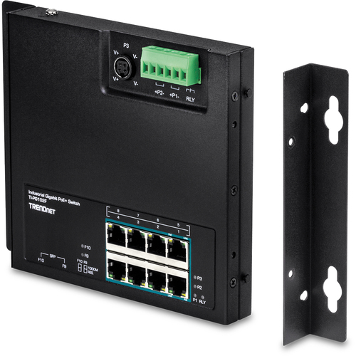 Bild von Trendnet TI-PG102F Netzwerk-Switch Gigabit Ethernet (10/100/1000) Power over Ethernet (PoE) Schwarz