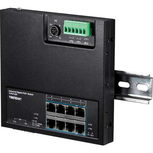 Bild von Trendnet TI-PG102F Netzwerk-Switch Gigabit Ethernet (10/100/1000) Power over Ethernet (PoE) Schwarz