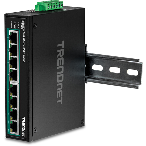 Bild von Trendnet TI-PE80 Netzwerk-Switch Unmanaged Fast Ethernet (10/100) Power over Ethernet (PoE) Schwarz