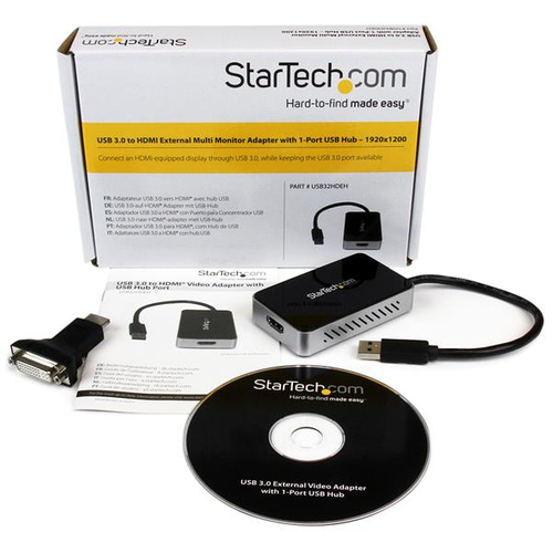 Bild von StarTech.com USB 3.0 Super Speed auf HDMI Multi Monitor Adapter - Externe Grafikkarte mit USB Hub