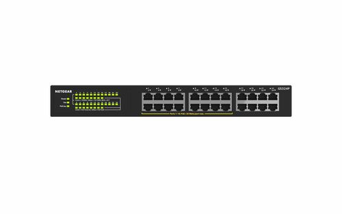 Bild von NETGEAR GS324P Unmanaged Gigabit Ethernet (10/100/1000) Power over Ethernet (PoE) 1U Schwarz