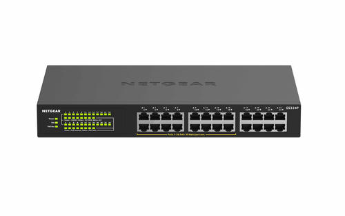 Bild von NETGEAR GS324P Unmanaged Gigabit Ethernet (10/100/1000) Power over Ethernet (PoE) 1U Schwarz