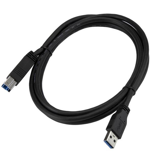 Bild von StarTech.com 2m zertifiziertes USB 3.0 SuperSpeed Kabel A auf B - Schwarz