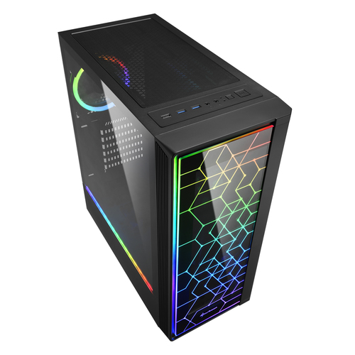 Bild von Sharkoon RGB LIT 100 Midi Tower Schwarz