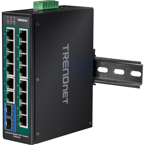 Bild von Trendnet TI-PG162 Netzwerk-Switch Unmanaged Gigabit Ethernet (10/100/1000) Power over Ethernet (PoE) Schwarz