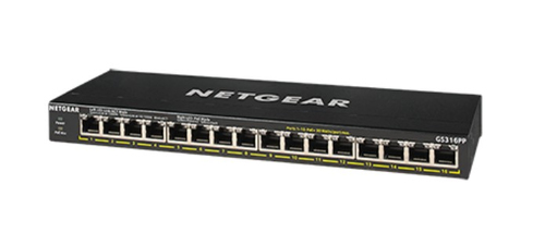 Bild von NETGEAR GS316PP Unmanaged Gigabit Ethernet (10/100/1000) Power over Ethernet (PoE) Schwarz