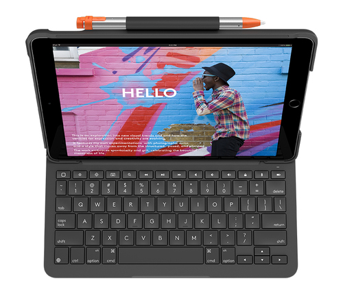 Bild von Logitech Slim Folio QWERTZ Schweiz Bluetooth Graphit