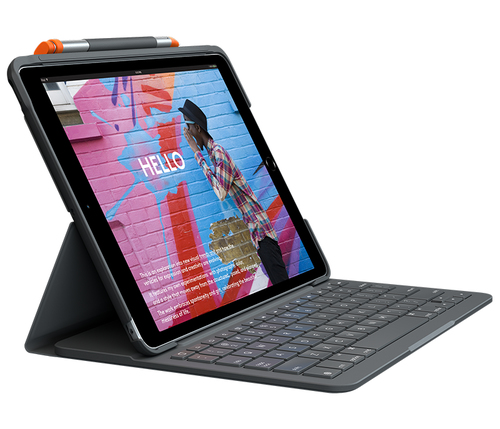 Bild von Logitech Slim Folio QWERTY Spanisch Bluetooth Graphit