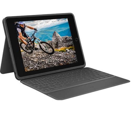 Bild von Logitech Rugged Folio QWERTY Spanisch Smart Connector Graphit