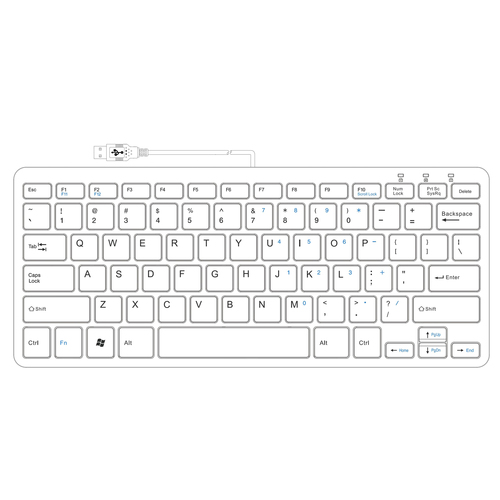 Bild von R-Go Tools Ergonomische Tastatur R-Go Compact, flaches Design, Mini-Tastatur, QWERTY (US), verkabelt, schwarz