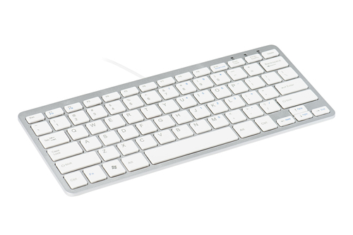 Bild von R-Go Tools Ergonomische Tastatur R-Go Compact, flaches Design, Mini-Tastatur, QWERTY (US), verkabelt, weiß