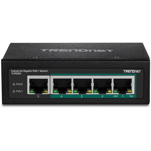 Bild von Trendnet TI-PG50 Netzwerk-Switch Unmanaged Gigabit Ethernet (10/100/1000) Power over Ethernet (PoE) Schwarz