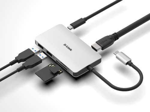 Bild von D-Link DUB-M610 Notebook-Dockingstation & Portreplikator Kabelgebunden USB 3.2 Gen 1 (3.1 Gen 1) Type-C Aluminium, Schwarz