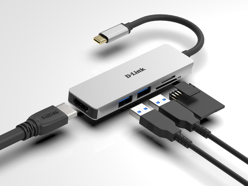 Bild von D-Link DUB-M530 Notebook-Dockingstation & Portreplikator Kabelgebunden USB 3.2 Gen 1 (3.1 Gen 1) Type-C Aluminium, Schwarz