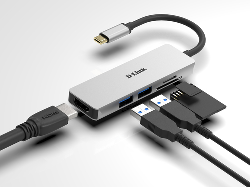 Bild von D-Link DUB-M530 laptop-dockingstation & portreplikator Kabelgebunden USB 3.2 Gen 1 (3.1 Gen 1) Type-C Aluminium, Schwarz