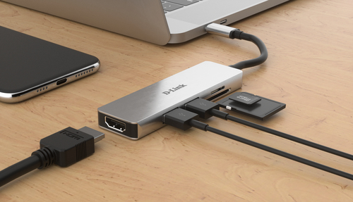 Bild von D-Link DUB-M530 Notebook-Dockingstation & Portreplikator Kabelgebunden USB 3.2 Gen 1 (3.1 Gen 1) Type-C Aluminium, Schwarz