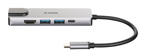 Bild von D-Link DUB-M520 laptop-dockingstation & portreplikator Kabelgebunden Thunderbolt 3 Aluminium, Schwarz