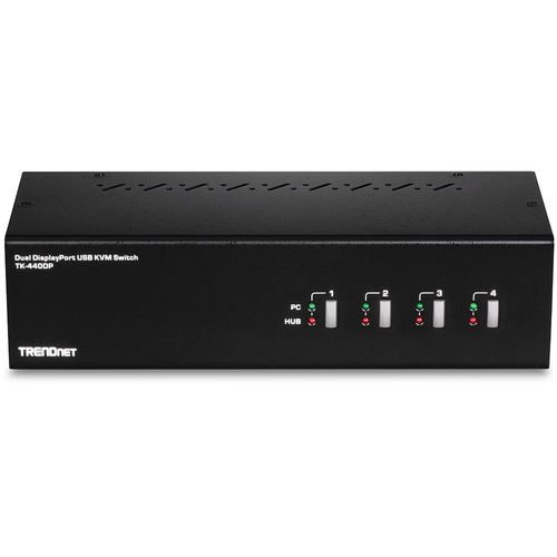 Bild von Trendnet TK-440DP Tastatur/Video/Maus (KVM)-Switch Schwarz, Silber