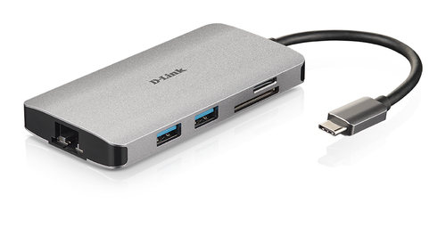 Bild von D-Link DUB-M810 Notebook-Dockingstation & Portreplikator Kabelgebunden USB 3.2 Gen 1 (3.1 Gen 1) Type-C Silber