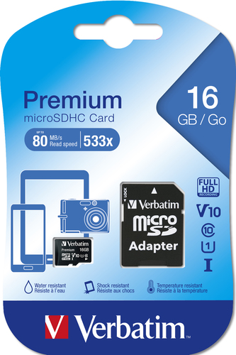 Bild von Verbatim Premium 16 GB MicroSDHC Klasse 10