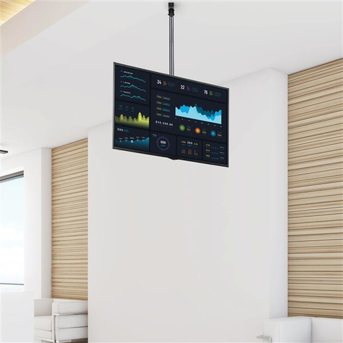 Bild von StarTech.com TV-Deckenhalterung - Vollbewegliche, Universelle, Hängende Einzelbildschirmhalterung mit Verstellbarem Teleskopmast - Neigbar/Schwenkbar - VESA-Halterung für 32&quot;-75&quot; Bildschirme