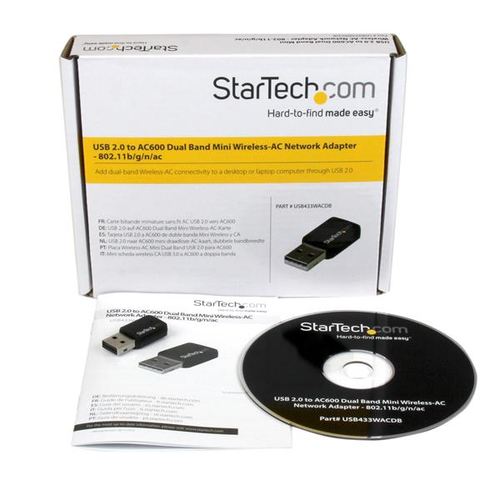 Bild von StarTech.com USB 2.0 AC600 Mini Dual Band Wireless-AC Wlan Adapter - 1T1R 802.11ac WiFi Netzwerkadapter