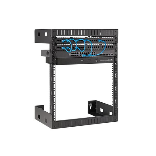 Bild von StarTech.com 2-Pfosten 12HE Heavy-Duty Wandmontage Netzwerk-Rack, 19&quot; Open Frame Server Rack, 12&quot; Tief, Wandmontage Daten-Rack für IT / AV / Patch Panel / Computer Geräte - Käfigmuttern und Schrauben inkl.