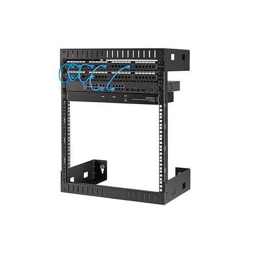 Bild von StarTech.com 2-Pfosten 12HE Heavy-Duty Wandmontage Netzwerk-Rack, 19&quot; Open Frame Server Rack, 12&quot; Tief, Wandmontage Daten-Rack für IT / AV / Patch Panel / Computer Geräte - Käfigmuttern und Schrauben inkl.