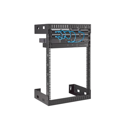 Bild von StarTech.com 2-Pfosten 15HE Heavy-Duty Wandmontage Netzwerk-Rack, 19&quot; Open Frame Server Rack, 12&quot; Tief, Wandmontage Daten-Rack für IT / AV / Patch Panel / Computer Geräte - Käfigmuttern und Schrauben inkl.