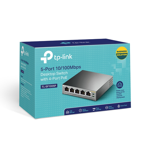 Bild von TP-Link TL-SF1005P Netzwerk-Switch Unmanaged Fast Ethernet (10/100) Power over Ethernet (PoE) Schwarz