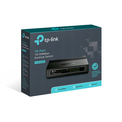 Bild von TP-Link TL-SF1016D Netzwerk-Switch Fast Ethernet (10/100) Schwarz