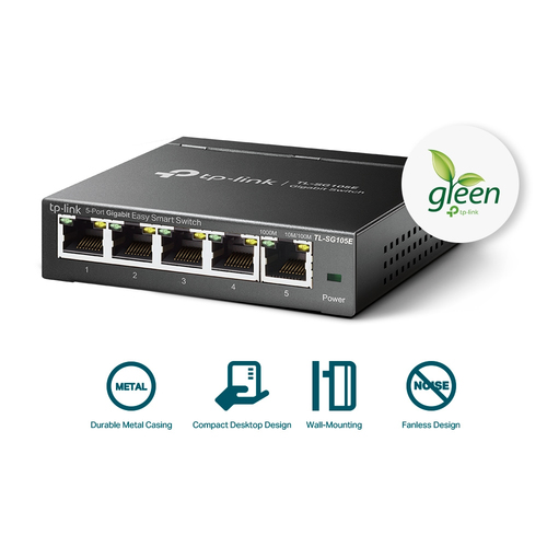 Bild von TP-Link TL-SG105E Netzwerk-Switch Managed L2 Gigabit Ethernet (10/100/1000) Schwarz