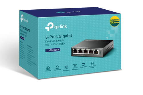 Bild von TP-Link TL-SG1005P Netzwerk-Switch Unmanaged Gigabit Ethernet (10/100/1000) Power over Ethernet (PoE) Schwarz