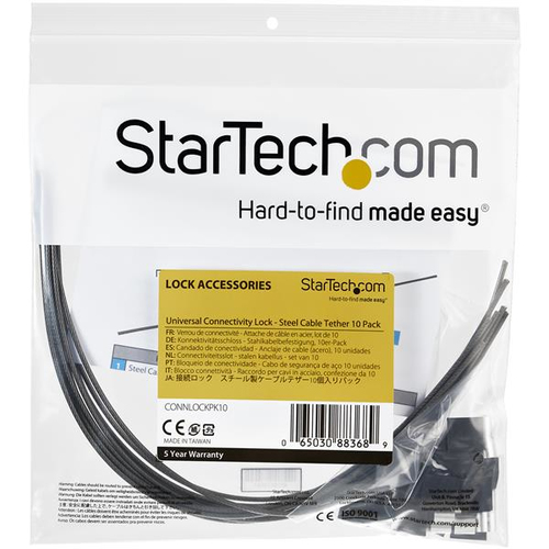 Bild von StarTech.com Sicherheitskabel - 10er Pack - Stahl - verstellbar