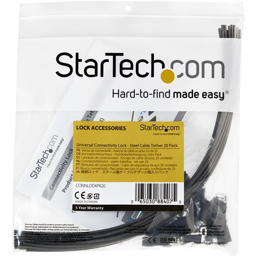 Bild von StarTech.com Sicherheitskabel - 20er Pack - Stahl - verstellbar