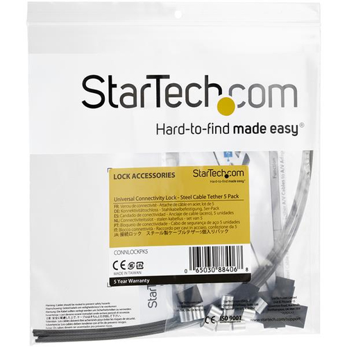 Bild von StarTech.com Sicherheitskabel - 5er Pack - Stahl - verstellbar