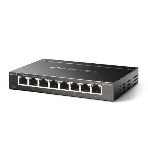 Bild von TP-Link TL-SG108E Netzwerk-Switch Managed L2 Gigabit Ethernet (10/100/1000) Schwarz