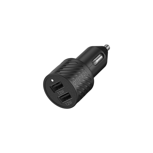 Bild von OtterBox Car Charger Bundle 2X USB A 12W + USB A-USB C Cable 1M, schwarz