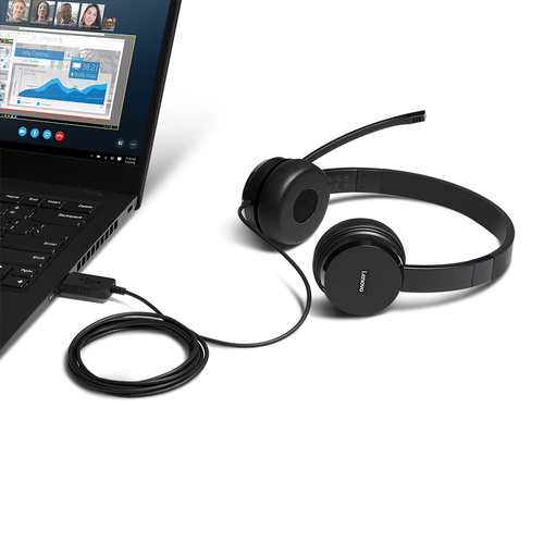 Bild von Lenovo 4XD0X88524 Kopfhörer & Headset Kabelgebunden Kopfband Büro/Callcenter Schwarz