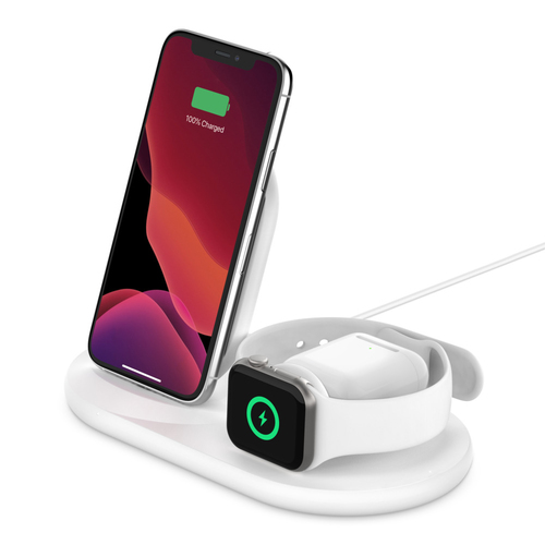Bild von Belkin Boost Charge Kopfhörer, Smartphone, Smartwatch Weiß USB Kabelloses Aufladen Schnellladung Drinnen
