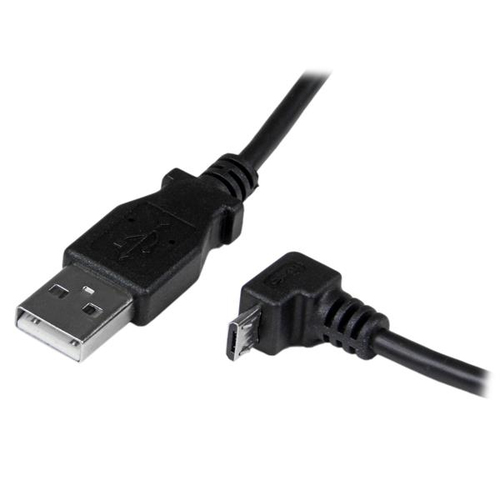 Bild von StarTech.com 2m USB 2.0 A auf Micro USB B Kabel abgewinkelt - Schwarz