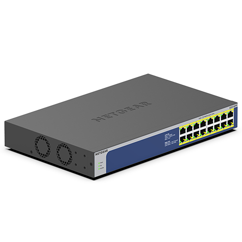 Bild von NETGEAR GS516PP Unmanaged Gigabit Ethernet (10/100/1000) Power over Ethernet (PoE) Blau, Grau