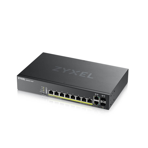 Bild von Zyxel GS2220-10HP-EU0101F Netzwerk-Switch Managed L2 Gigabit Ethernet (10/100/1000) Power over Ethernet (PoE) Schwarz