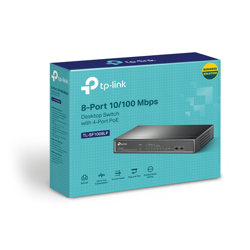 Bild von TP-Link 8-Port 10/100Mbit/s-Desktop-Switch mit 4 PoE-Ports