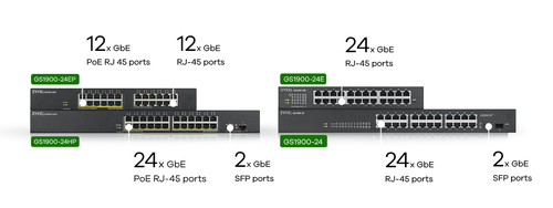 Bild von Zyxel GS1900-24EP Managed L2 Gigabit Ethernet (10/100/1000) Power over Ethernet (PoE) Schwarz