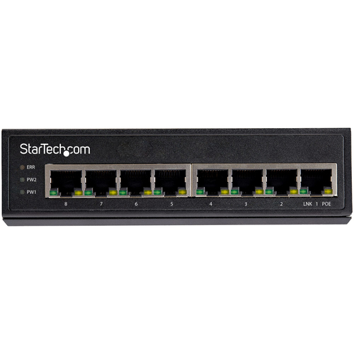 Bild von StarTech.com Industrial 8 Port Gigabit PoE Switch - 30W - Power Over Ethernet Switch - GbE PoE+ Unmanaged Switch - Rugged High Power Gigabit Network Switch IP-30/ -40&deg;C bis 75&deg;C