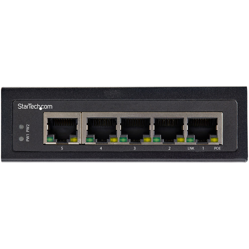 Bild von StarTech.com Industrial 5 Port Gigabit PoE Switch - 30W - Power Over Ethernet Switch - GbE PoE+ Unmanaged Switch - Rugged High Power Gigabit Network Switch IP-30/ -40&deg;C bis 75&deg;C