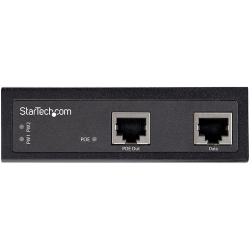 Bild von StarTech.com Industrial Gigabit PoE Injector - High Speed/High Power 90W - 802.3bt PoE ++ 48V-56VDC-Hutschiene UPoE / Ultra Power Over Ethernet-Injektor Adapter -40&deg;C bis 75&deg;C Robust