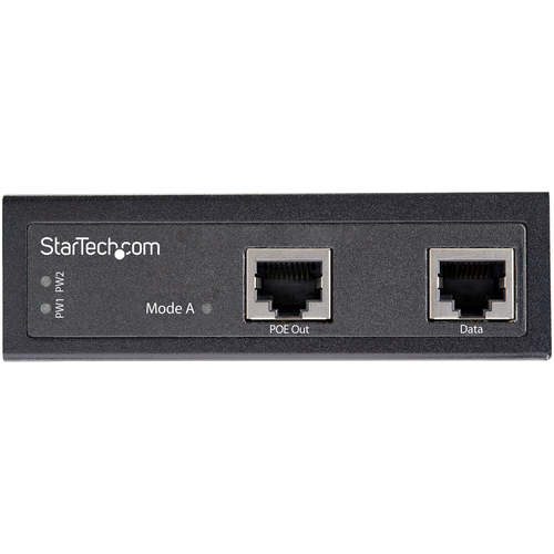 Bild von StarTech.com Industrial Gigabit Ethernet PoE Injector - 30W 802.3at PoE+ Midspan 48V-56VDC Hutschiene Power Over Ethernet Injector Adapter - -40&deg;C bis 75&deg;C - Kameras/Sensoren/WLAN Zugang